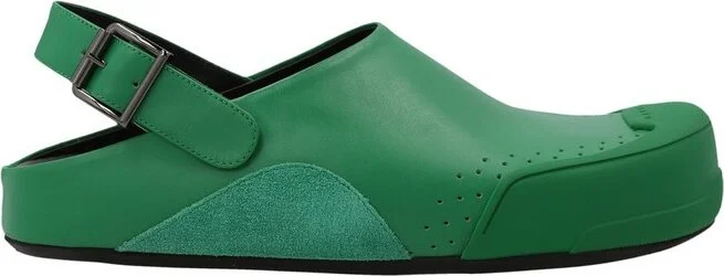 Marni Perforated-Detailed Slingback Flat Sandals