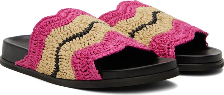 Marni Pink & Beige No Vacancy Inn Edition Fussbett Sandals - Image 4