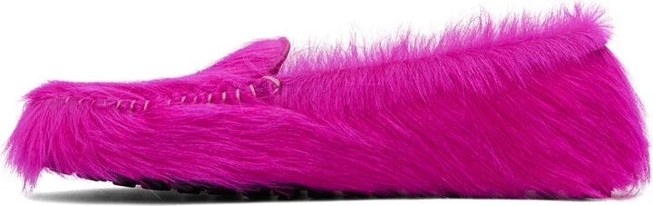 Marni Pink Calf-Hair Moc Loafers - Image 3