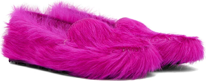 Marni Pink Calf-Hair Moc Loafers - Image 4