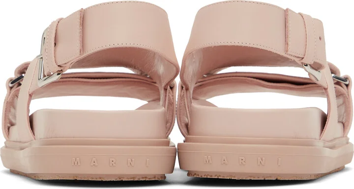 Marni Pink Leather Fussbett Sandals - Image 2