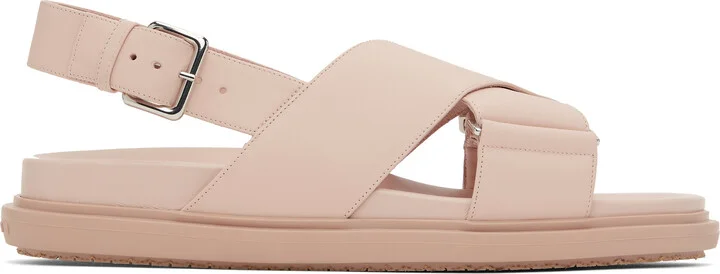 Marni Pink Leather Fussbett Sandals