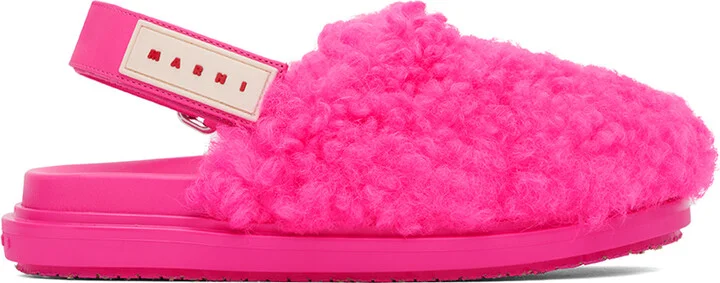 Marni Pink Sabot Strap Loafers