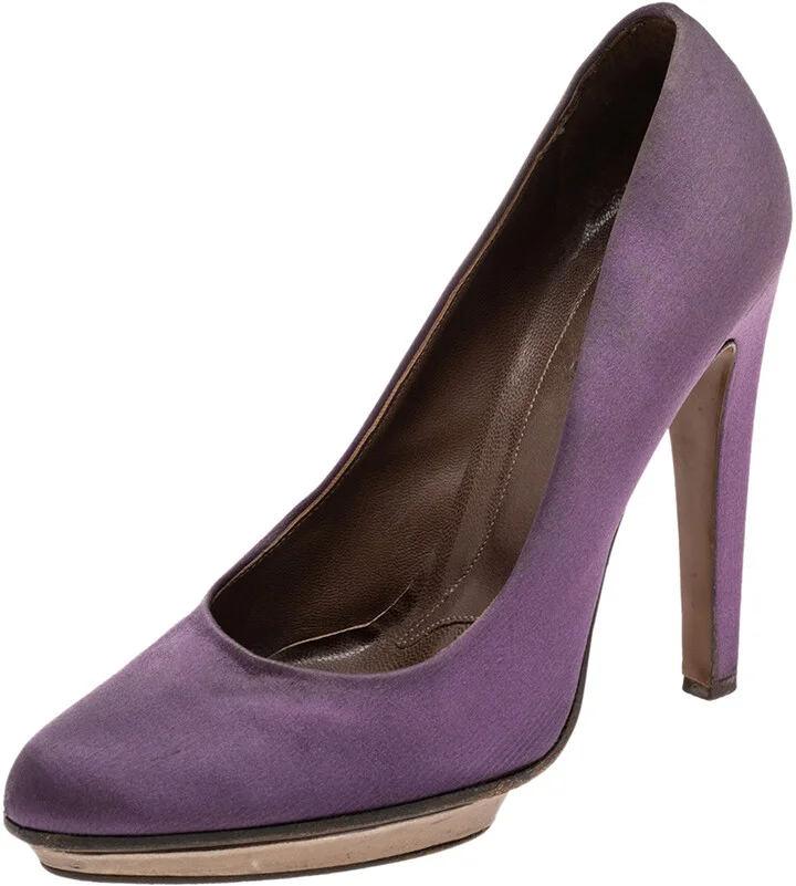 Marni Purple Satin Platform Pumps Size 40