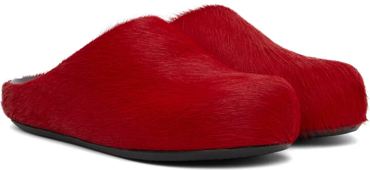 Marni Red Fussbett Sabot Slip-on Loafers - Image 4