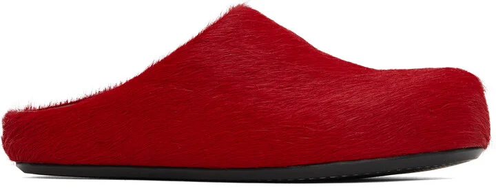 Marni Red Fussbett Sabot Slip-on Loafers