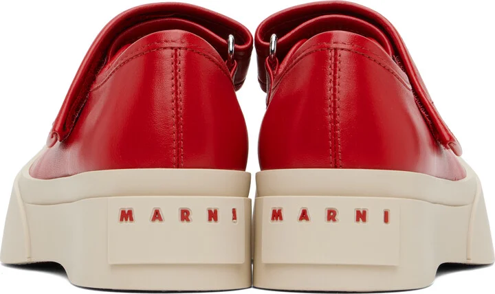 Marni Red Leather Mary Jane Sneakers - Image 2