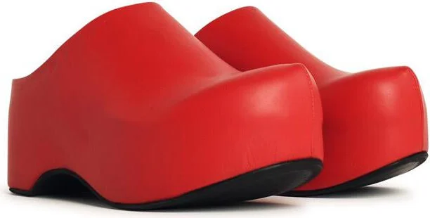 Marni Red Leather Sabots - Image 2