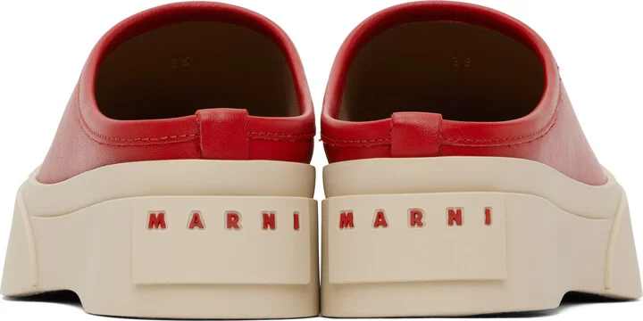 Marni Red Pablo Sabot Slip-on Loafers - Image 2
