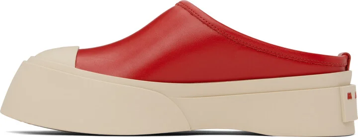 Marni Red Pablo Sabot Slip-on Loafers - Image 3