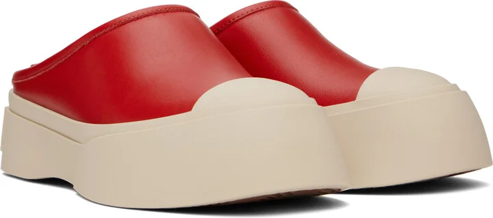 Marni Red Pablo Sabot Slip-on Loafers - Image 4