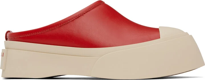 Marni Red Pablo Sabot Slip-on Loafers