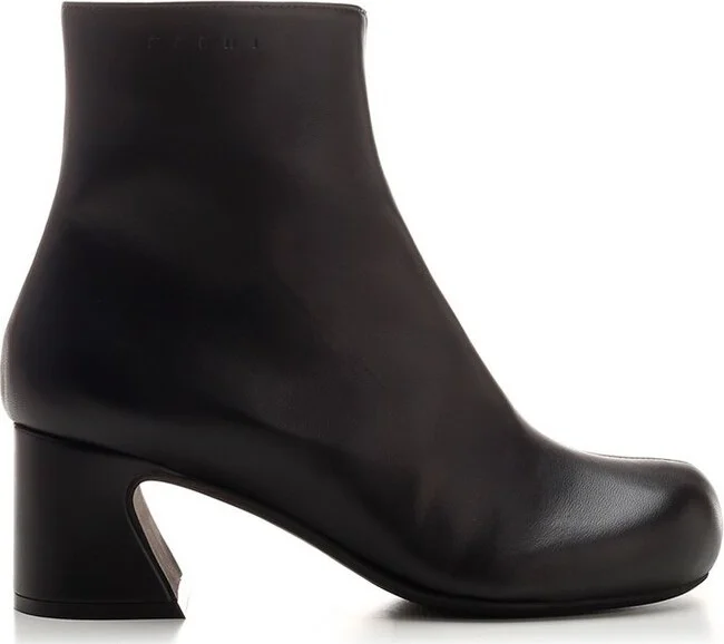 Marni Round Toe Zip-Up Ankle Boots