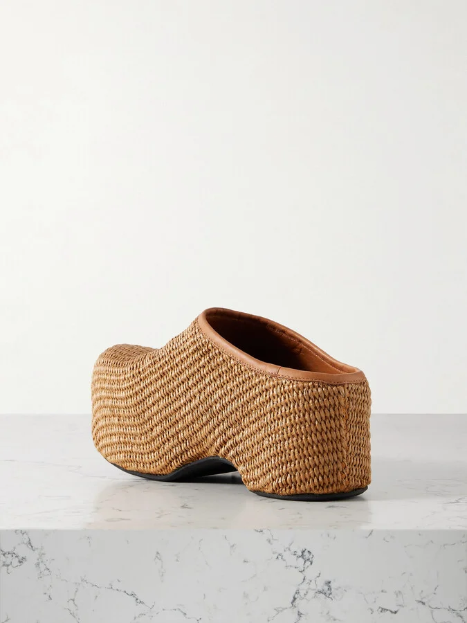 Marni - Sabot Raffia Platform Clogs - Neutrals - Image 3
