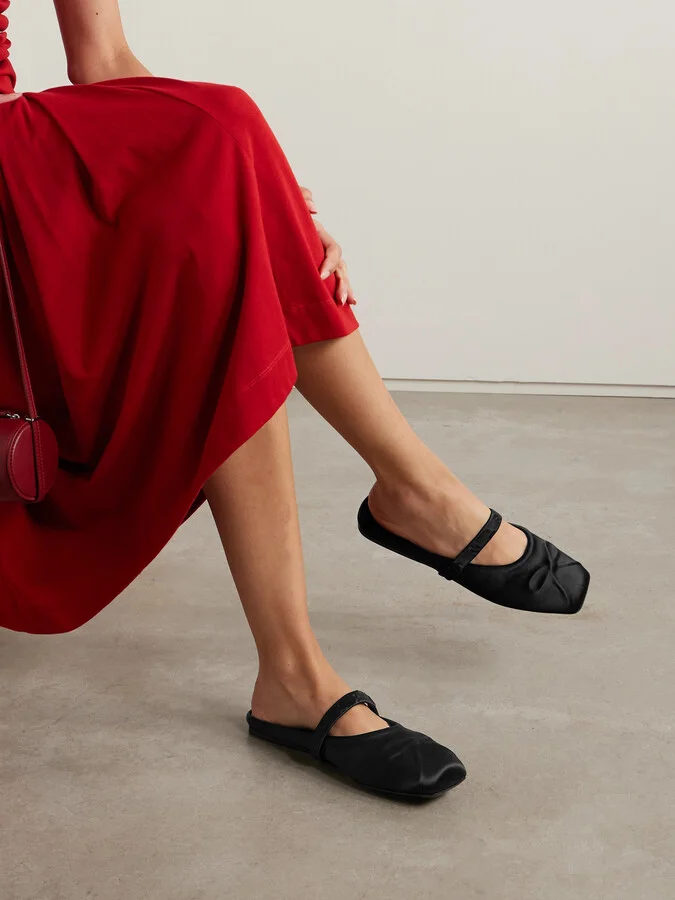 Marni - Sabot Satin Ballet Flats - Black - Image 2