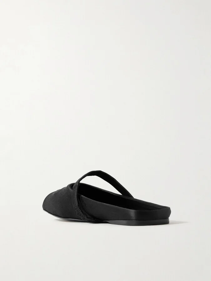 Marni - Sabot Satin Ballet Flats - Black - Image 3