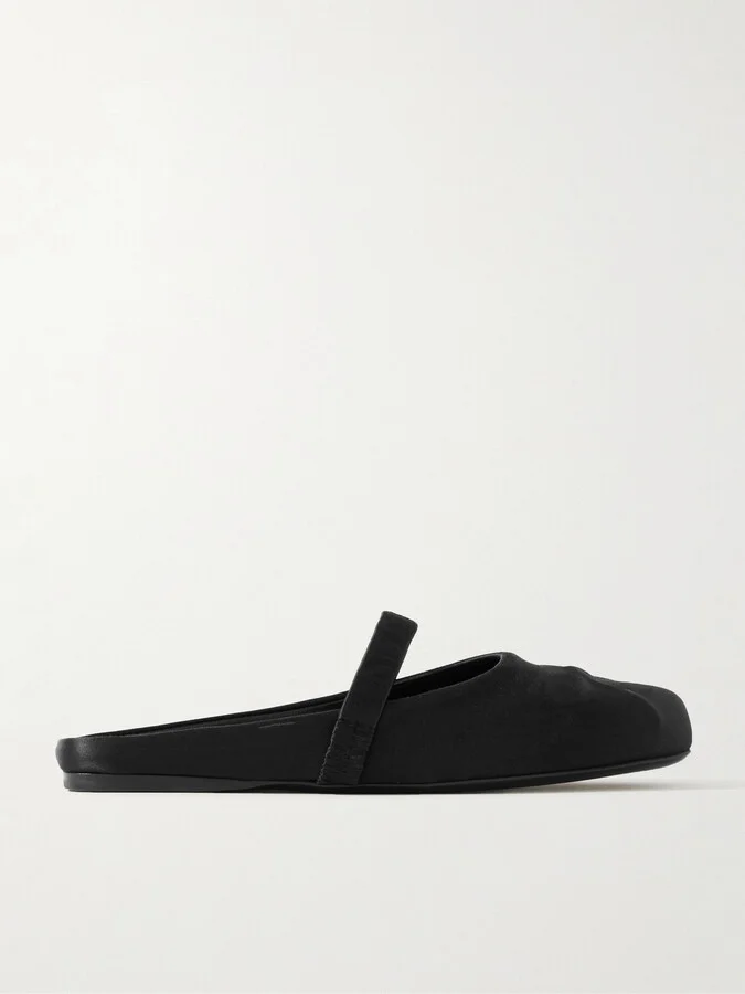 Marni - Sabot Satin Ballet Flats - Black