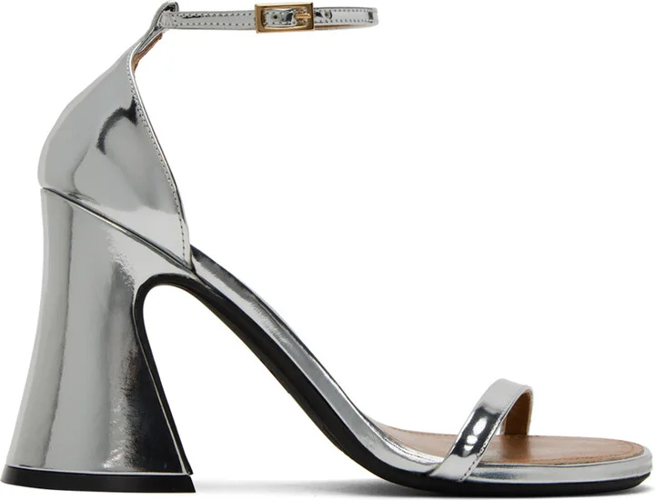 Marni Silver Block Heel Sandals