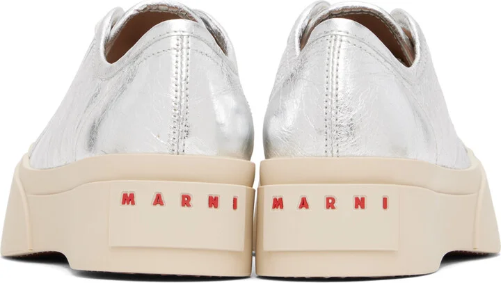 Marni Silver Pablo Lace-Up Sneakers - Image 2