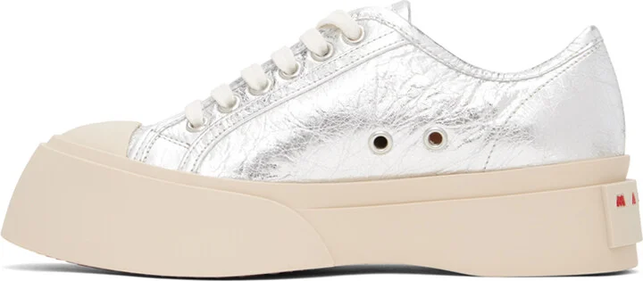 Marni Silver Pablo Lace-Up Sneakers - Image 3