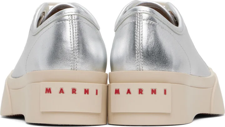 Marni Silver Pablo Lace-Up Sneakers - Image 2