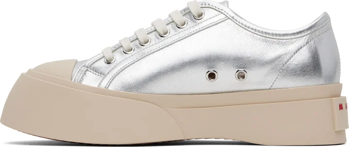 Marni Silver Pablo Lace-Up Sneakers - Image 3