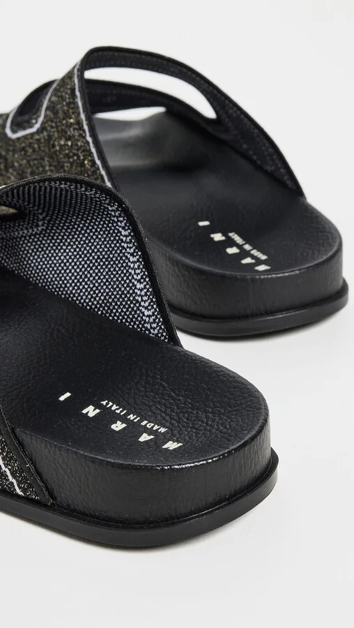 Marni Slide Glitter Sandals - Image 5