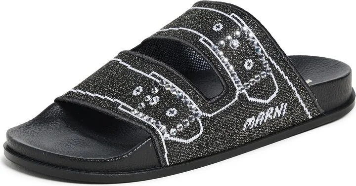 Marni Slide Glitter Sandals