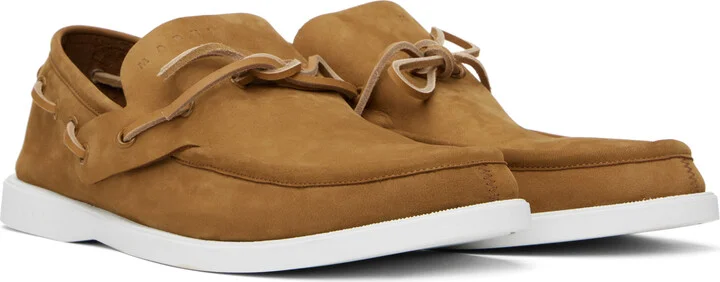 Marni Tan Nubuck Boat Shoes - Image 4