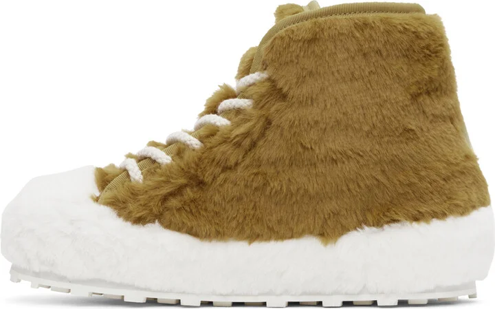 Marni Tan & White Teddy Tennis Sneakers - Image 3