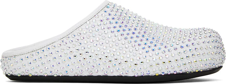 Marni White Fussbett Sabot Slippers