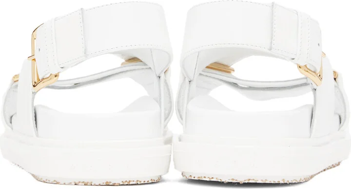 Marni White Leather Fussbett Sandals - Image 2