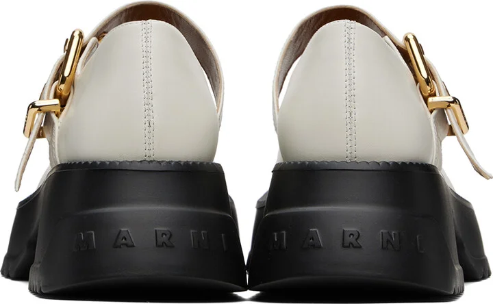 Marni White Leather Mary Jane Loafers - Image 2