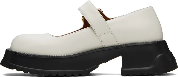 Marni White Leather Mary Jane Loafers - Image 3