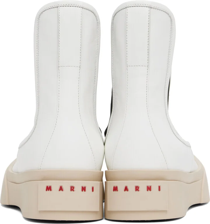 Marni White Leather Pablo Chelsea Boots - Image 2
