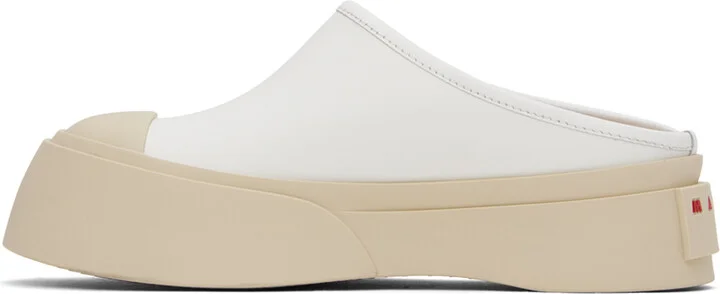 Marni White Leather Pablo Sabot Slippers - Image 3