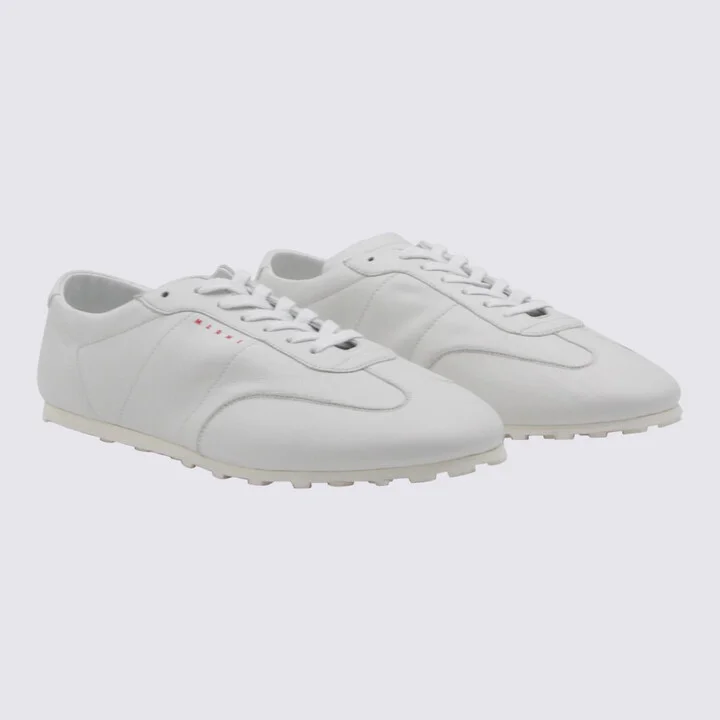 Marni White Leather Softy Soccer Sneakers - Image 2