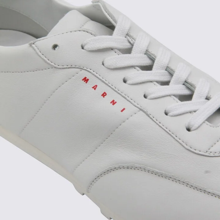 Marni White Leather Softy Soccer Sneakers - Image 3