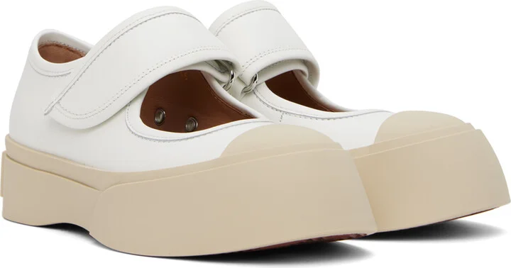 Marni White Mary Jane Ballerina Flats - Image 4