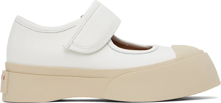 Marni White Mary Jane Ballerina Flats