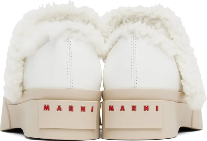 Marni White Mary Jane Pablo Shearling Ballerina Flats - Image 2