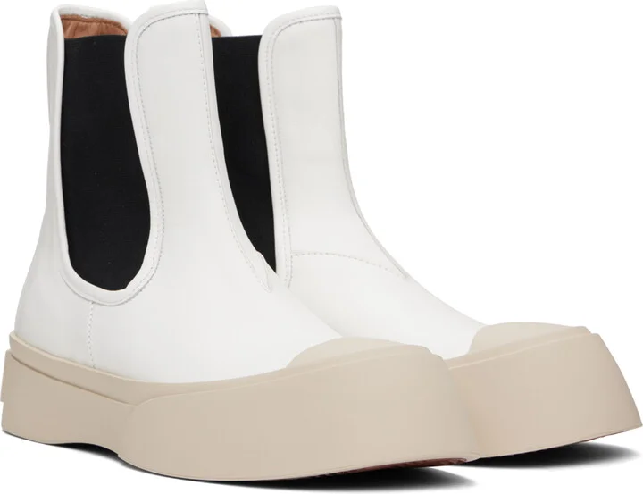Marni White Pablo Chelsea Boots - Image 4