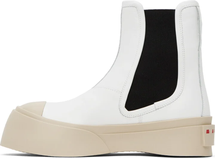 Marni White Pablo Chelsea Boots - Image 3