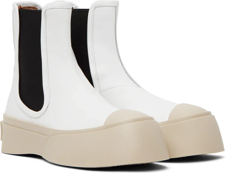 Marni White Pablo Chelsea Boots - Image 4