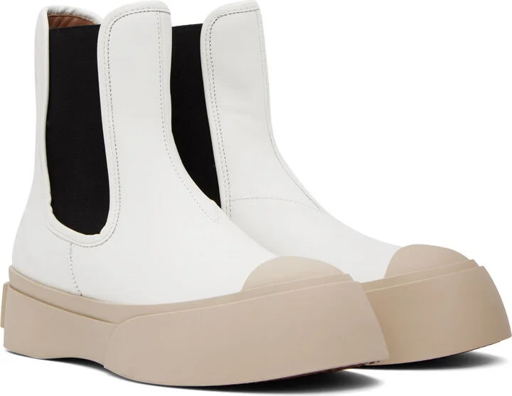 Marni White Pablo Chelsea Boots - Image 4