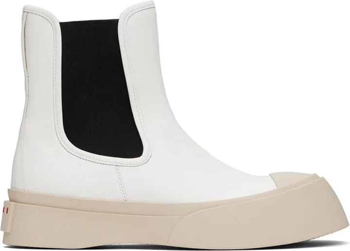 Marni White Pablo Chelsea Boots