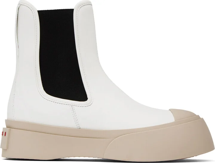Marni White Pablo Chelsea Boots