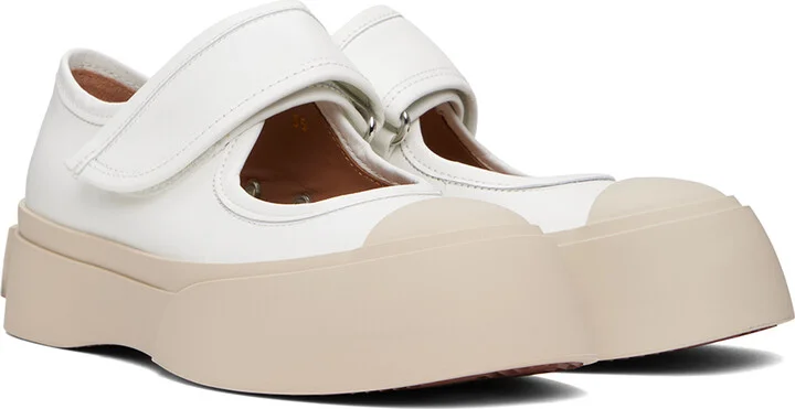 Marni White Pablo Mary Jane Ballerina Flats - Image 4