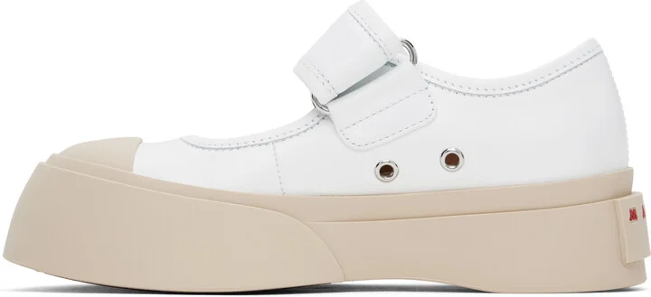 Marni White Pablo Mary Jane Ballerina Flats - Image 3