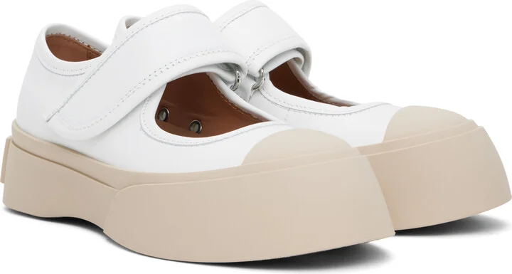 Marni White Pablo Mary Jane Ballerina Flats - Image 4